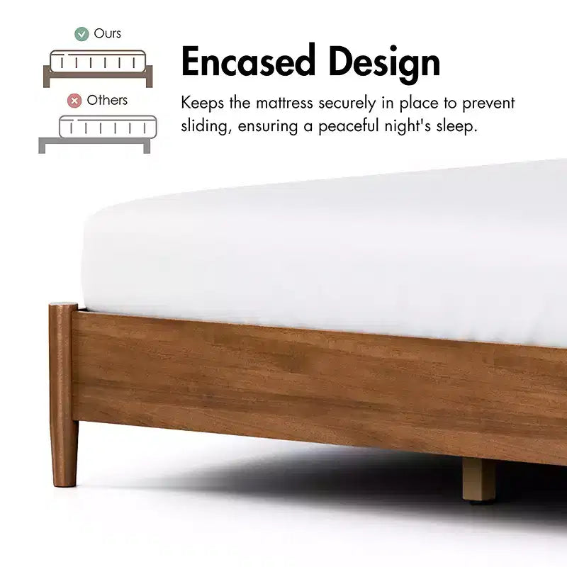 HOMES: Inside + Out Set Camera da Letto Matrimoniale 3 Pezzi Mid-Century Modern Riverstone con 2 Comodini Noce