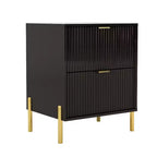 Festivo 3 pezzi Comodini moderni con 2 cassetti e comò con 6 cassetti Set Nero