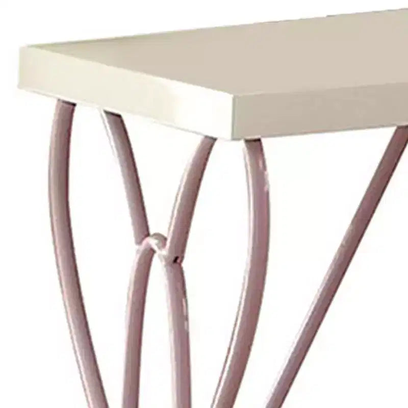 Priya Ii Comodini 22" Bianco/Viola Chiaro - Acme Furniture: Telaio in metallo, Superficie in legno, Conforme agli standard di sicurezza ASTM