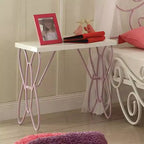 Priya Ii Comodini 22" Bianco/Viola Chiaro - Acme Furniture: Telaio in metallo, Superficie in legno, Conforme agli standard di sicurezza ASTM