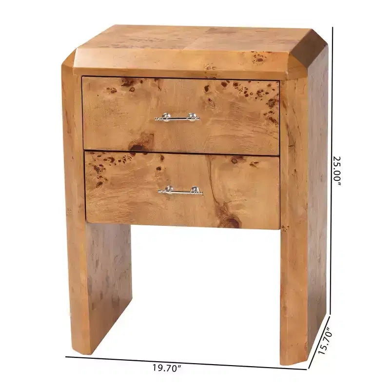 Bali & Pari Comodino in Legno Nebu Mappa Burl