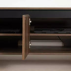 Mobile TV South Shore Flam per TV fino a 60", Noce Naturale: Console Multimediale in Truciolato Laminato