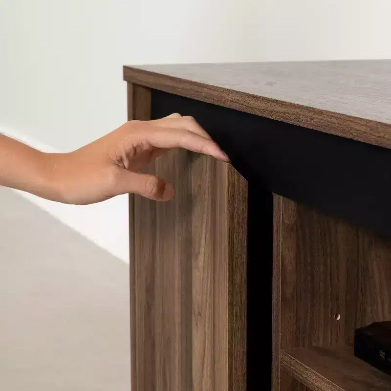 Mobile TV South Shore Flam per TV fino a 60", Noce Naturale: Console Multimediale in Truciolato Laminato