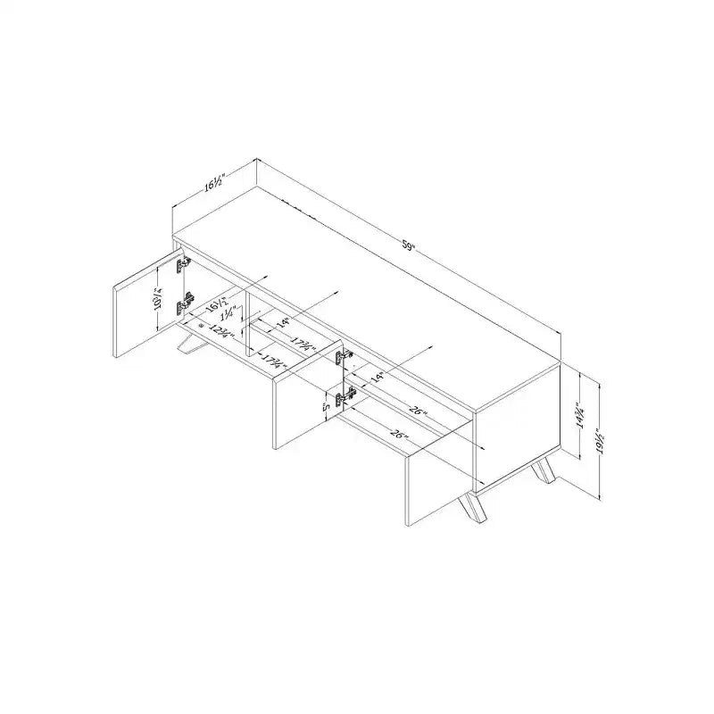 Mobile TV South Shore Flam per TV fino a 60", Noce Naturale: Console Multimediale in Truciolato Laminato