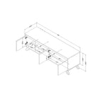 Mobile TV South Shore Flam per TV fino a 60", Noce Naturale: Console Multimediale in Truciolato Laminato