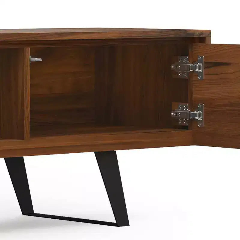 Mobile TV Mitchell 72" per TV fino a 80" noce - WyndenHall: mobile multimediale con ripiani fissi e aperti