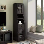 24/7 Shop At Home Jenny Armadietto con cassetto da 70,8" espresso: Mobile porta TV in stile transizionale, ripiani regolabili