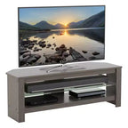Mobile TV angolare AVF Calibre per TV fino a 55" grigio: Struttura in MDF, ripiani aperti, capacità 40 kg, larghezza 115 cm