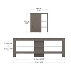 Mobile TV angolare AVF Calibre per TV fino a 55" grigio: Struttura in MDF, ripiani aperti, capacità 40 kg, larghezza 115 cm