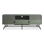 Mobile TV Meadowgrove Modern a 3 cassetti per televisori fino a 65" con armadietto verde salvia - miBasics: Struttura in metallo, Gestione cavi