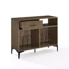 Crosley 40" Sydney Mobile TV Porta Dischi Noce: Porta Vinili, Mobile Multimediale con Ripiani Aperti