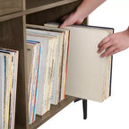 Crosley 40" Sydney Mobile TV Porta Dischi Noce: Porta Vinili, Mobile Multimediale con Ripiani Aperti