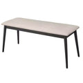 Lifestorey Whitney Mid Century Modern Bench Upholstered Bench Black/Gray: Mid-Century Modern, Padded, Rubberwood Frame