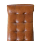 Panchina in Pelle di Capra "Storied Home" Tabacco: Telaio in Legno di Mango, Pouf Rettangolare Imbottito, Assemblaggio per Adulti
