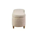 Panca portaoggetti con coperchio incernierato Bailey Boucle Taupe - Ink+Ivy: pouf imbottito, mobili da camera da letto con gambe in legno