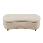 Panca portaoggetti con coperchio incernierato Bailey Boucle Taupe - Ink+Ivy: pouf imbottito, mobili da camera da letto con gambe in legno