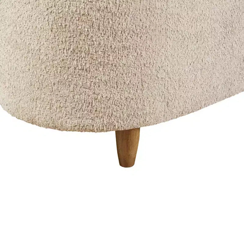 Panca portaoggetti con coperchio incernierato Bailey Boucle Taupe - Ink+Ivy: pouf imbottito, mobili da camera da letto con gambe in legno