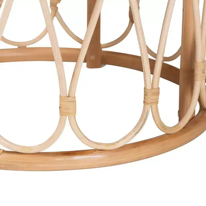 bali & pari Hachiro Pouf Ottomano in Rattan Naturale: Artigianale Bohemien, Cuscino Rimovibile, Nessun Montaggio Richiesto