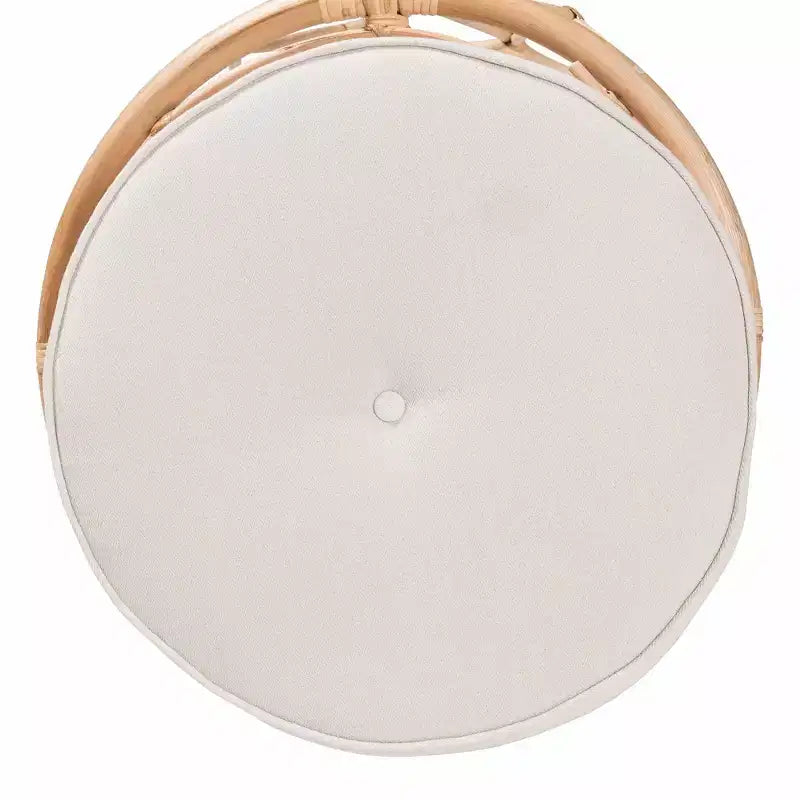 bali & pari Hachiro Pouf Ottomano in Rattan Naturale: Artigianale Bohemien, Cuscino Rimovibile, Nessun Montaggio Richiesto