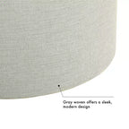 Pouf contenitore rotondo imbottito con struttura in legno e piano in legno, Grigio Chiaro - HomePop