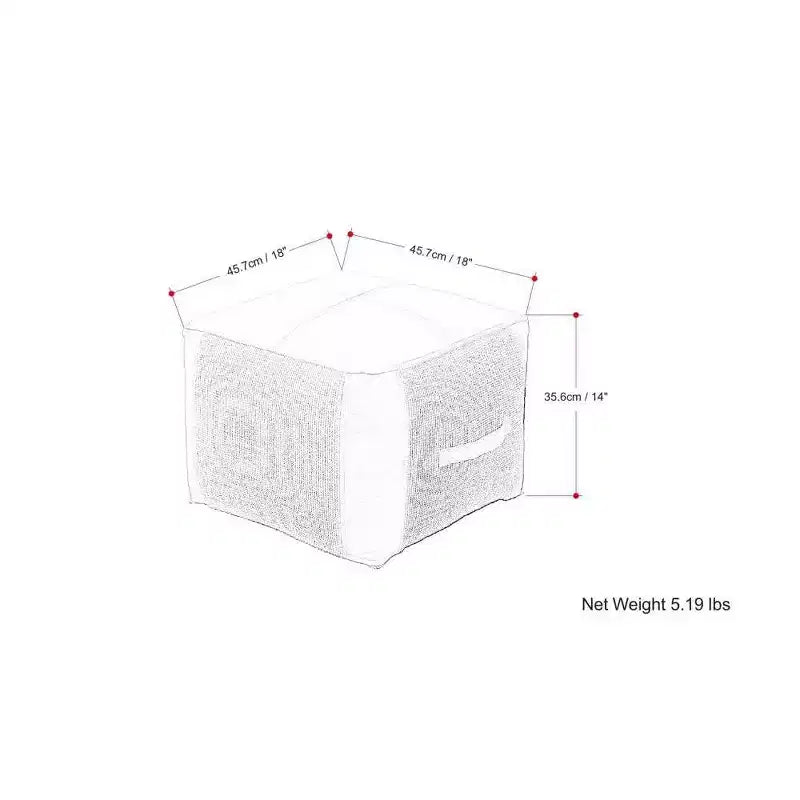 Pouf Castlebridge Tan - WyndenHall: Ottomana Quadrata Contemporanea, Rivestimento in Pelle Removibile, Fantasia Astratta, Capacità 113 kg