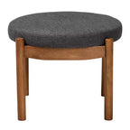 Iliana Fabric and Wood Ottoman Footstool Dark Gray/Walnut Brown - Baxton Studio