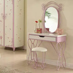 Priya II 32" Ottomans and Benches White/Light Purple - Acme Furniture: Tufted Upholstered Rectangle with Metal Frame