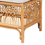 Panca Materra in Rattan Bianca/Miele Chiaro bali & pari: Poliestere Imbottito, Nessun Montaggio, Pulire a Macchia