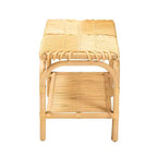 Panca Himari Rattan Accent Marrone Naturale - Baxton Studio: Realizzata a mano, Ingresso, Camera da letto, Ripiani portaoggetti