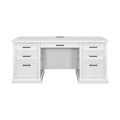 Modern Wood Credenza Desk: Executive Style, Bead Board Panels, USB Ports - Martin Furniture