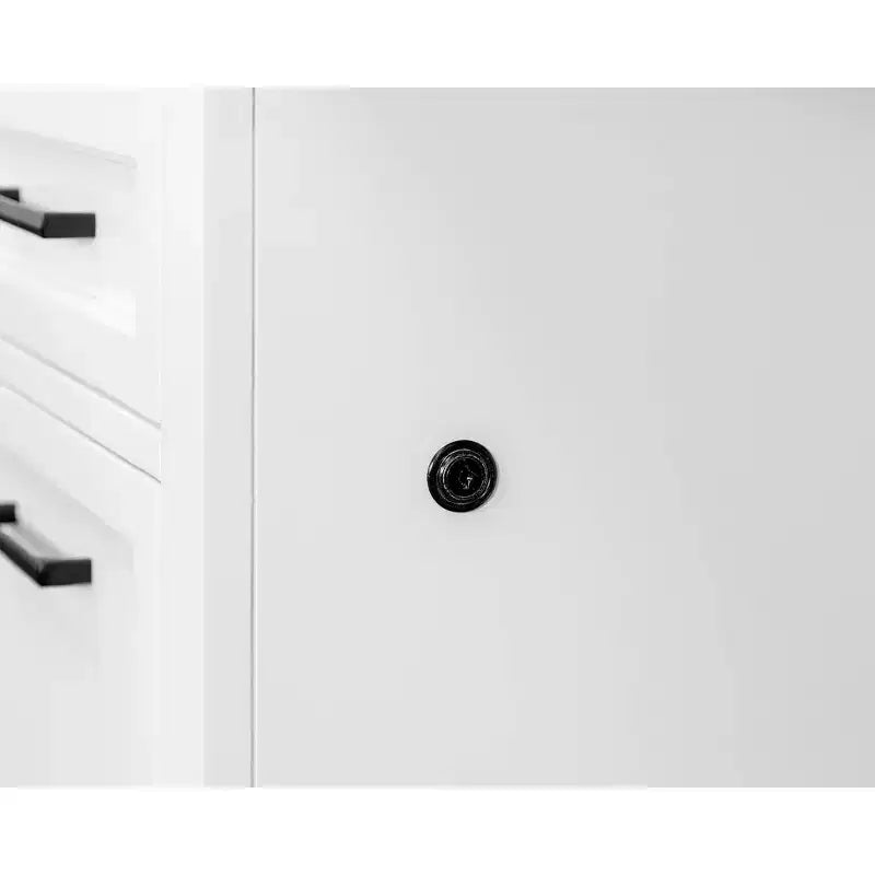 Credenza scrivania moderna in legno: Stile direzionale, pannelli Bead Board, porte USB - Martin Furniture