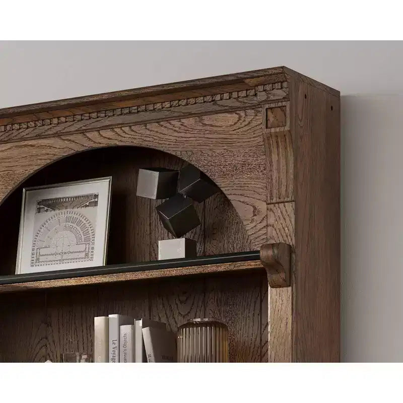 Libreria a muro alta tradizionale da 94", Collezione Stratton Marrone - Martin Furniture
