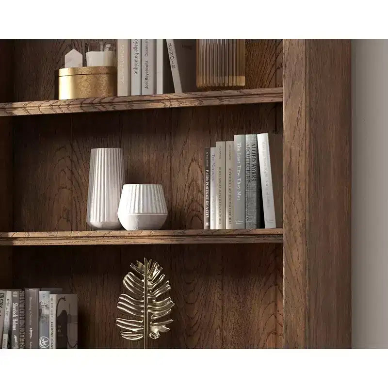 Libreria a muro alta tradizionale da 94", Collezione Stratton Marrone - Martin Furniture