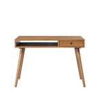 Scrivania Nathan James Parker Mid-Century con Cassetto Acacia Marrone Chiaro: Piano in MDF, Gambe in Legno Massello, Mobili per Ufficio Domestico