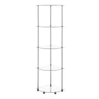 Breighton Home 60.25" Designs2Go Classic Glass 5 Tier Corner Tower in Glass/Chrome