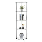 Breighton Home 60.25" Designs2Go Classica Torre Angolare a 5 Ripiani in Vetro/Cromo