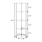 Breighton Home 60.25" Designs2Go Classica Torre Angolare a 5 Ripiani in Vetro/Cromo
