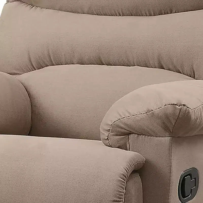 Poltrona Arcadia per la Seduta Attiva da 35" in Microfibra Marrone Chiaro: Reclinabile, Maniglia Facile da Raggiungere - Acme Furniture