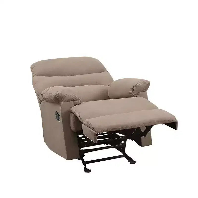 Poltrona Arcadia per la Seduta Attiva da 35" in Microfibra Marrone Chiaro: Reclinabile, Maniglia Facile da Raggiungere - Acme Furniture