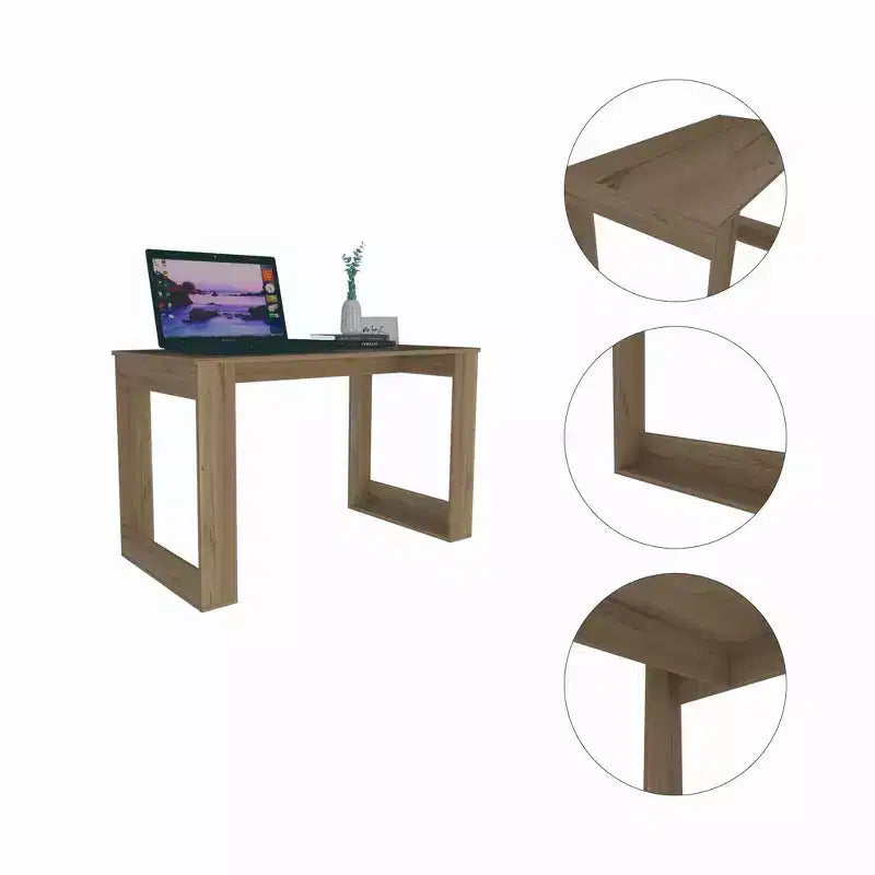 Scrivania per computer Shenyang marrone - Boahaus: design ergonomico, laminato in legno, larghezza 120,65 cm