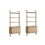 72" Nathan James Set of 2 Beacon Seagrass Bookshelf Light Brown
