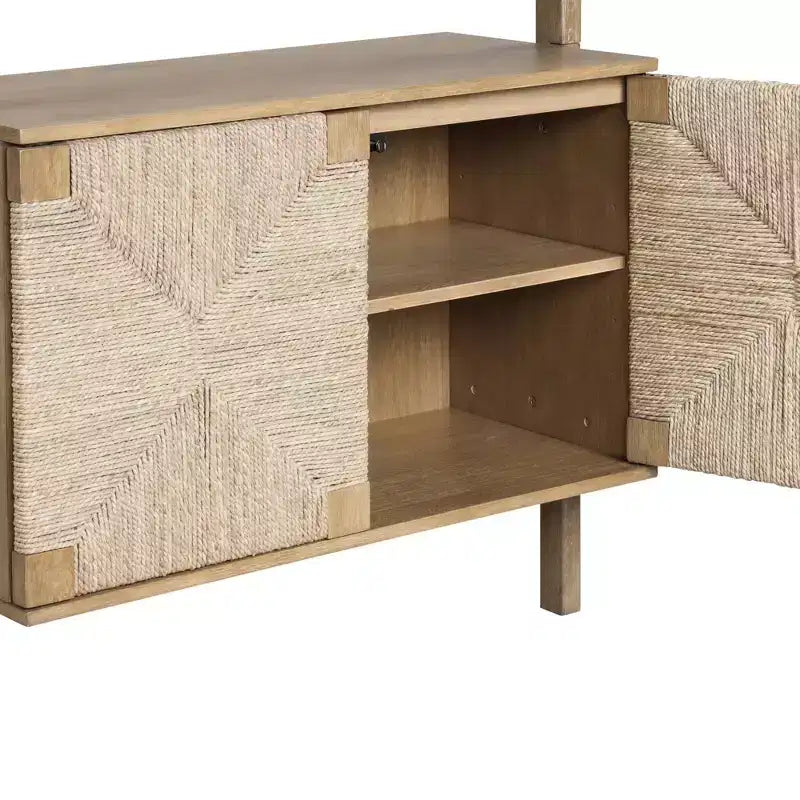 Set di 2 librerie Nathan James Beacon in giunco marino da 72" marrone chiaro