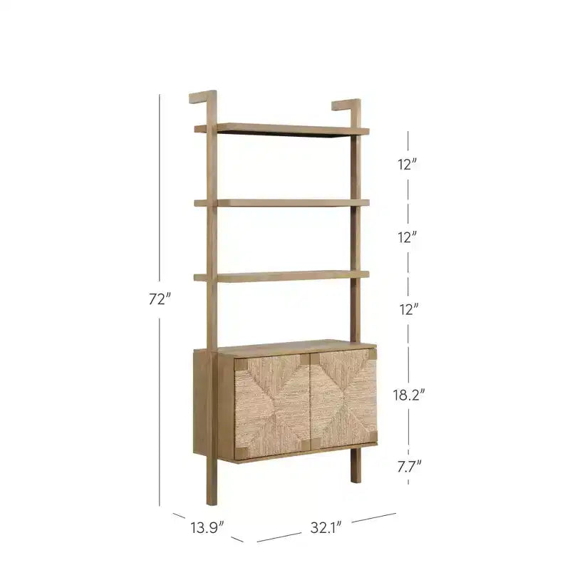 Set di 2 librerie Nathan James Beacon in giunco marino da 72" marrone chiaro