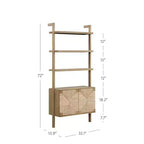 Set di 2 librerie Nathan James Beacon in giunco marino da 72" marrone chiaro