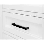 Credenza scrivania moderna in legno con vetrina, completamente assemblata, bianca - Collezione Abby - Martin Furniture