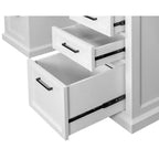 Credenza scrivania moderna in legno con vetrina, completamente assemblata, bianca - Collezione Abby - Martin Furniture
