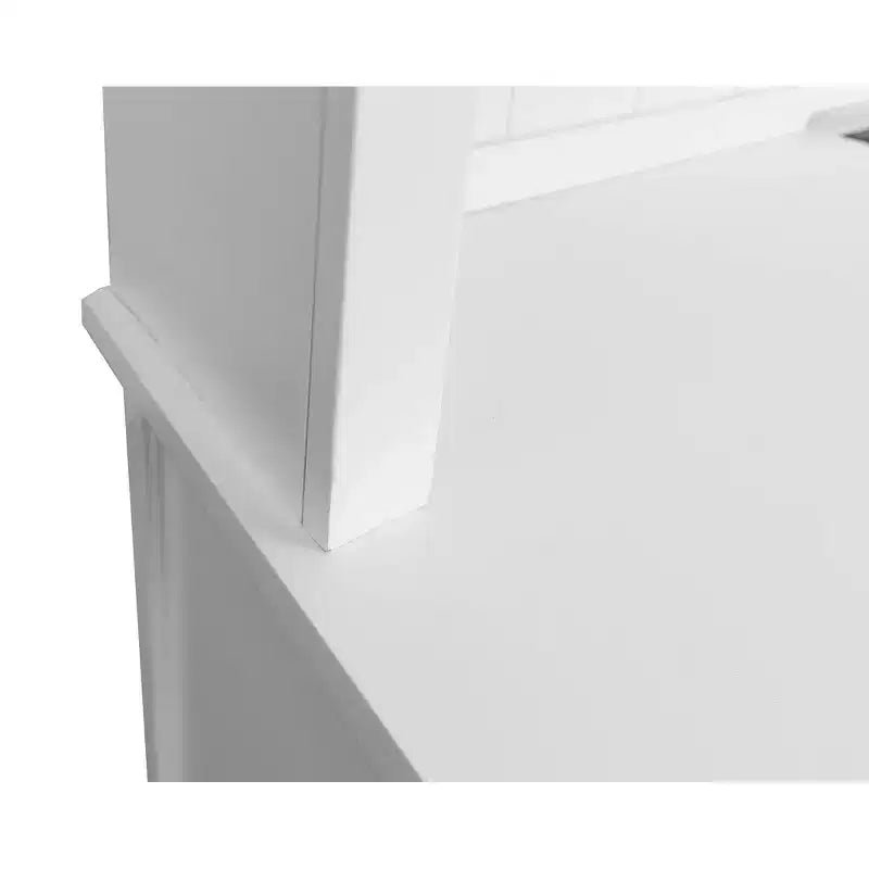 Credenza scrivania moderna in legno con vetrina, completamente assemblata, bianca - Collezione Abby - Martin Furniture