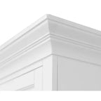 Credenza scrivania moderna in legno con vetrina, completamente assemblata, bianca - Collezione Abby - Martin Furniture