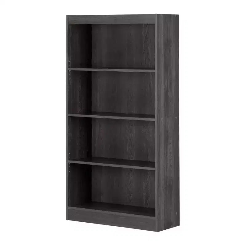 Libreria decorativa South Shore 56" con 4 ripiani: Rovere Grigio, Design Verticale, Struttura in Truciolato, Capacità di Carico 11 kg per Ripiano