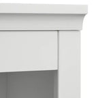 Mobile Ufficio Modulare Harrington Lifestorey 2 Pezzi, Mobiletto con Vetrina in Finto Marmo Bianco: Stile Country, Superficie in Finto Marmo, Struttura in MDF